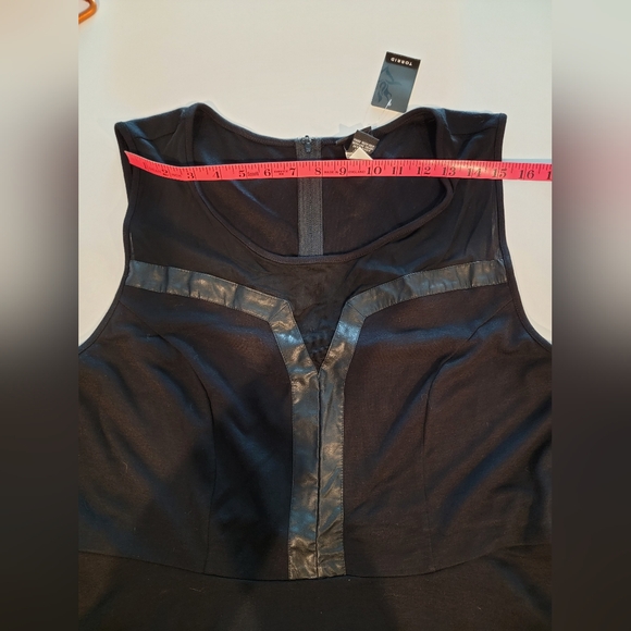 TORRID Mesh Inset & Faux Leather Peplum Top Size 2 - Picture 9 of 13